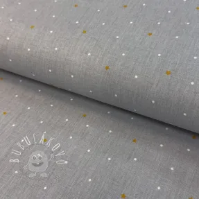 Bavlnená látka Sweet bear star light grey ORGANIC