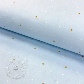 Bavlnená látka Sweet bear star light blue ORGANIC